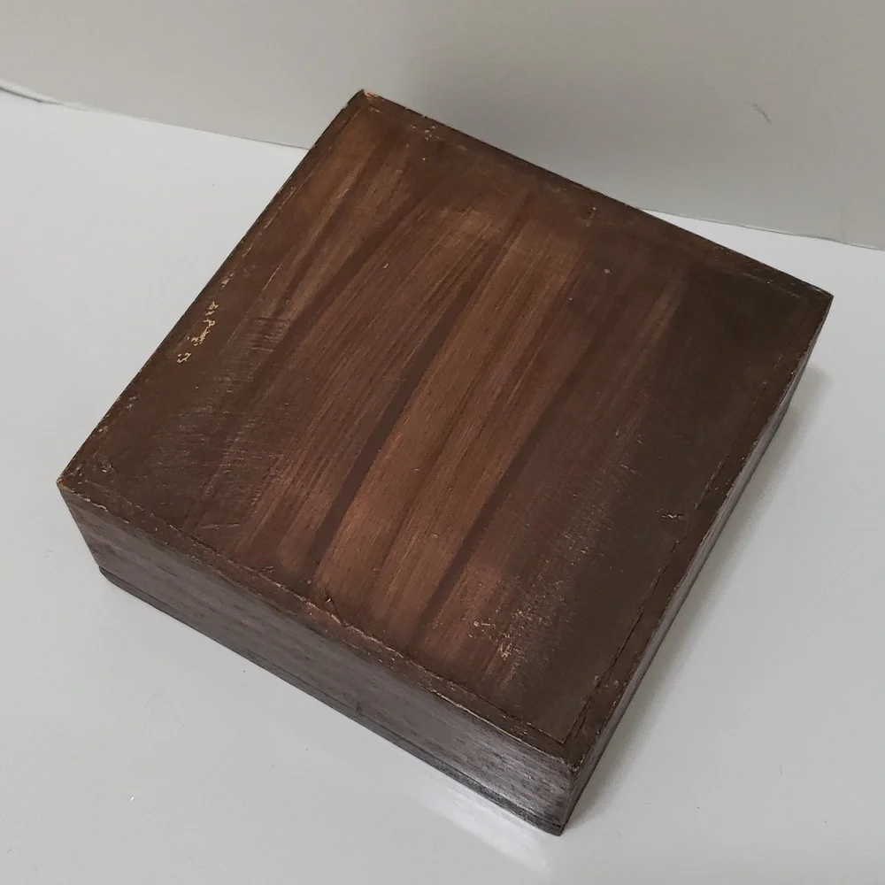 Pier 1 Brown Picture Wood Frame Keepsake Box
